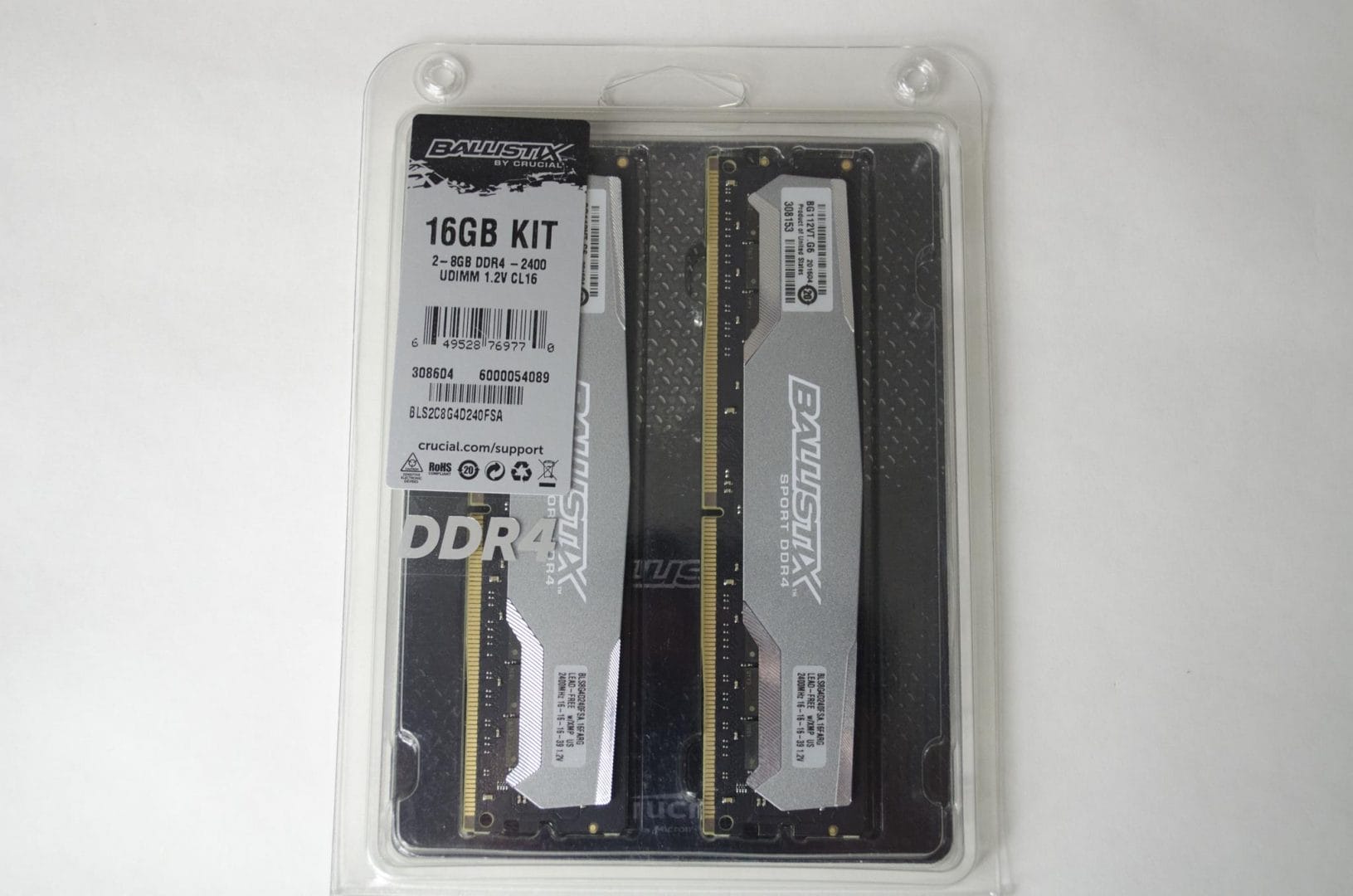 Crucial Ballistix Sport 16GB(2x8) DDR4 2400Mhz Memory Review - EnosTech.com