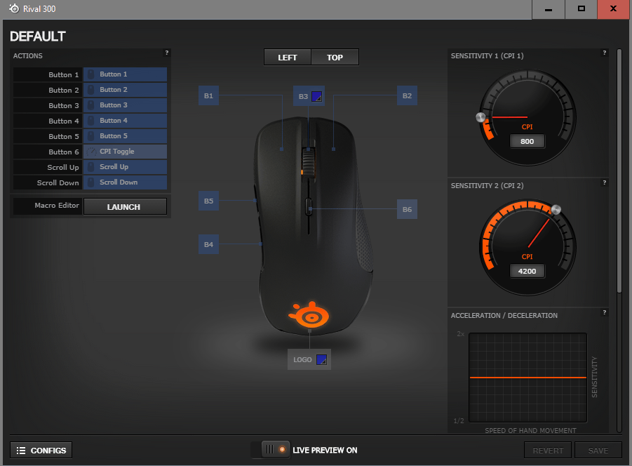 steelseries rival 300 dpi settings