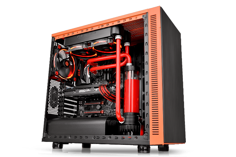 Thermaltake Pacific RL240 D5 Hard Tube Water Cooling Kit installed in chassis