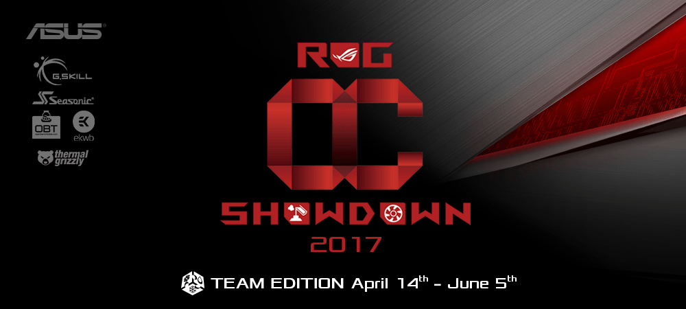 ASUS Republic of Gamers Announces OC Showdown 2017 Team Edition