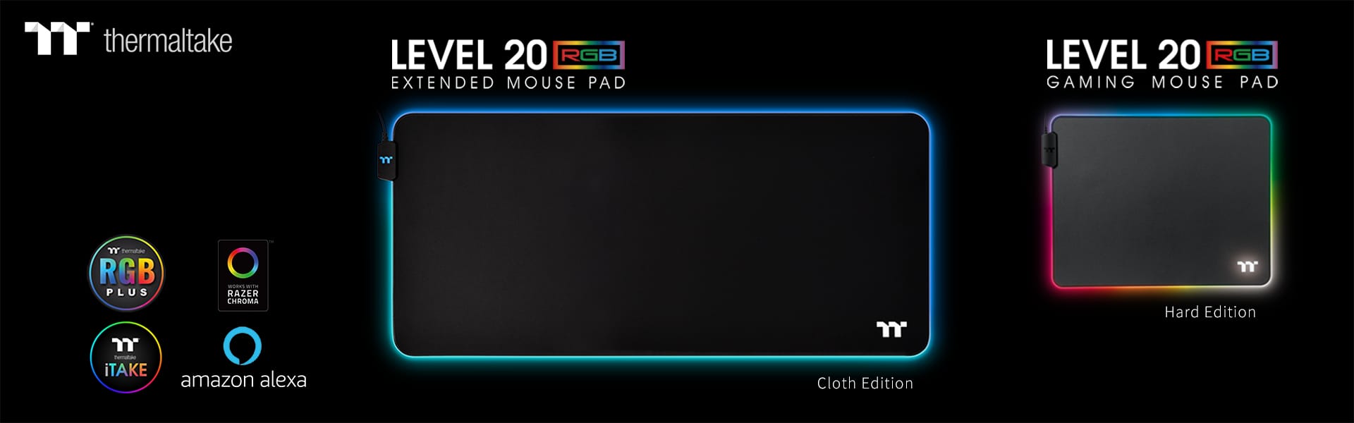 thermaltake level 20 rgb extended gaming mouse pad