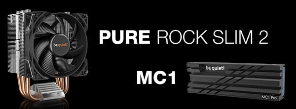 be quiet! presents compact Pure Rock Slim 2 CPU cooler as well as MC1 and MC1 Pro M.2 SSD coolers