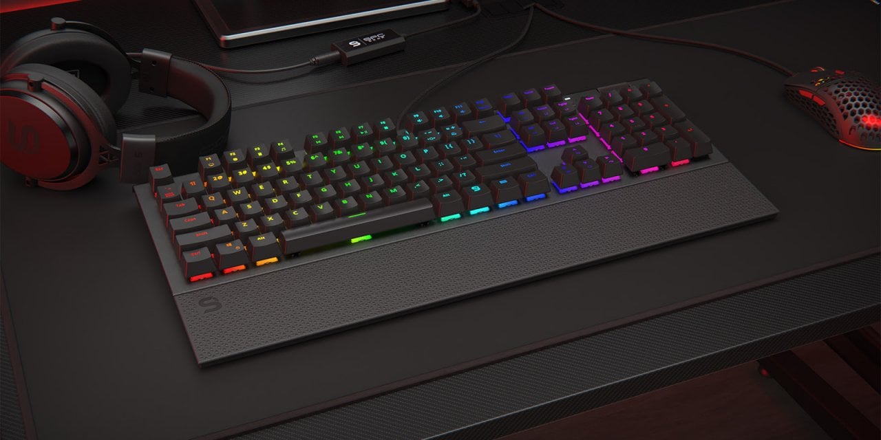 SPC Gear GK650K Omnis full-size keyboard with palm rest & clever customization
