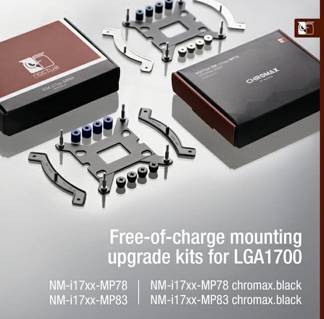 Noctua announces free-of-charge mounting upgrades and updated CPU coolers for LGA1700