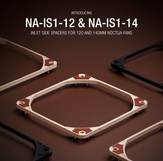 Noctua introduces NA-IS1 inlet spacers for suction applications and NA-SAVG2 gasket set