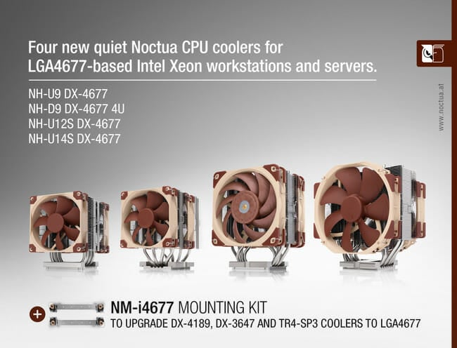 Noctua presents CPU coolers for Intel’s LGA4677 Xeon platform